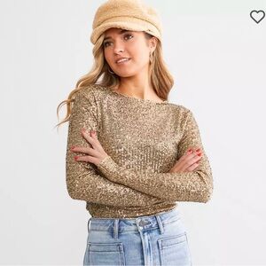 NWT Free People Gold Long Sleeve